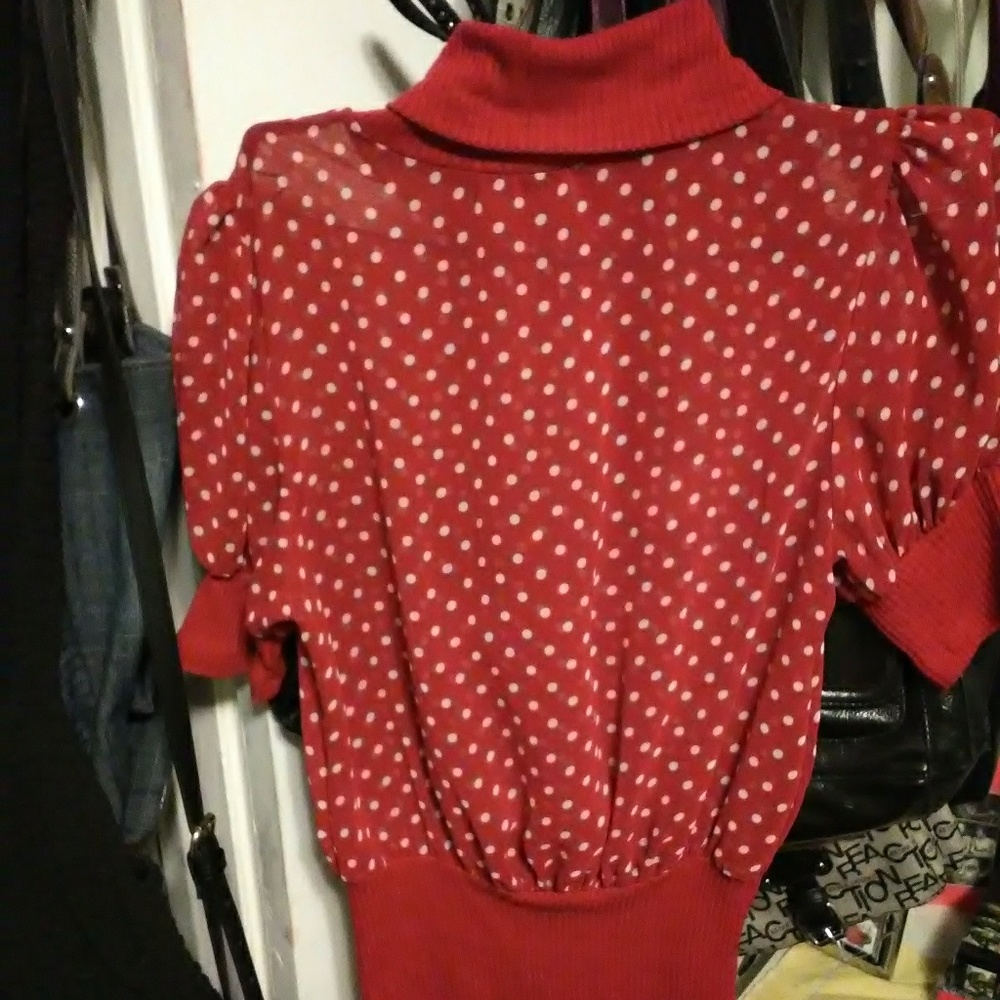 Red polka dot shirt
